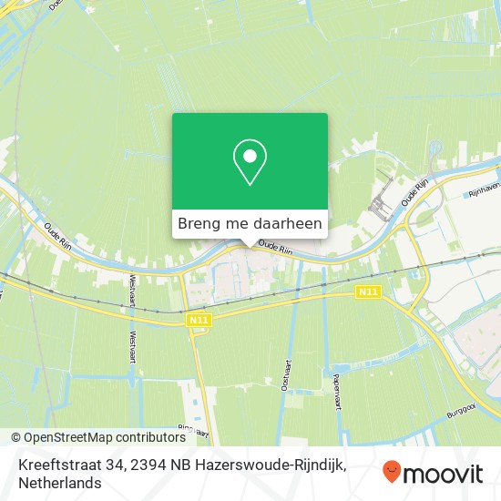 Kreeftstraat 34, 2394 NB Hazerswoude-Rijndijk kaart