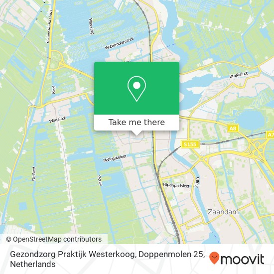 Gezondzorg Praktijk Westerkoog, Doppenmolen 25 kaart