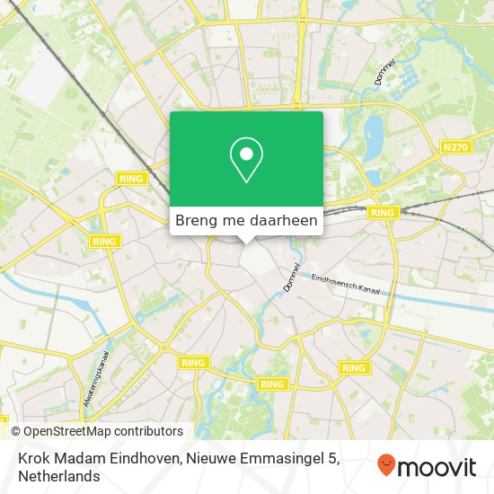 Krok Madam Eindhoven, Nieuwe Emmasingel 5 kaart