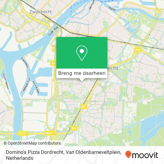 Domino's Pizza Dordrecht, Van Oldenbarneveltplein kaart