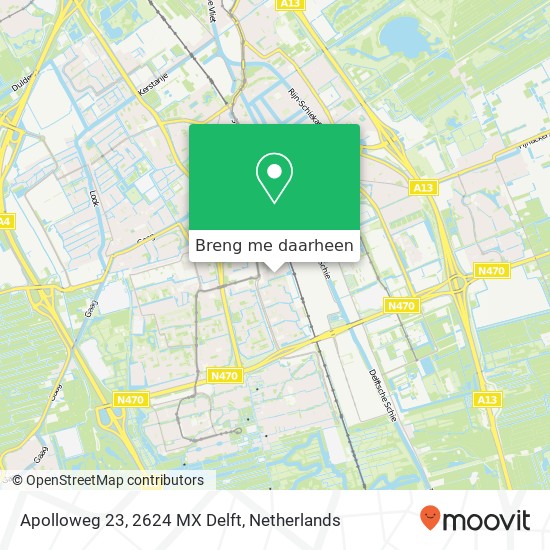 Apolloweg 23, 2624 MX Delft kaart