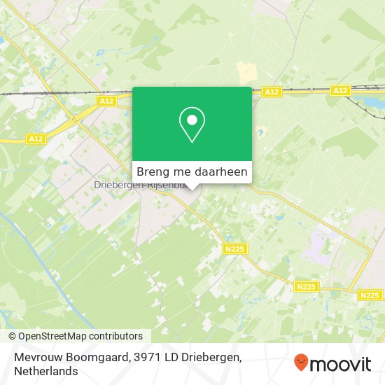 Mevrouw Boomgaard, 3971 LD Driebergen kaart