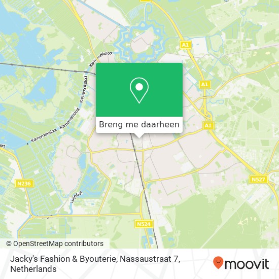 Jacky's Fashion & Byouterie, Nassaustraat 7 kaart