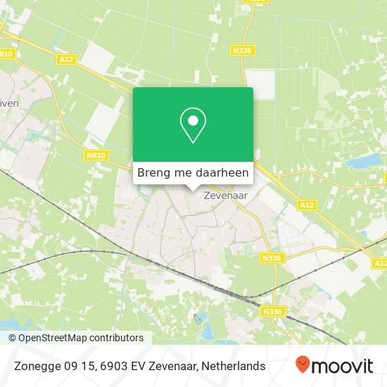 Zonegge 09 15, 6903 EV Zevenaar kaart