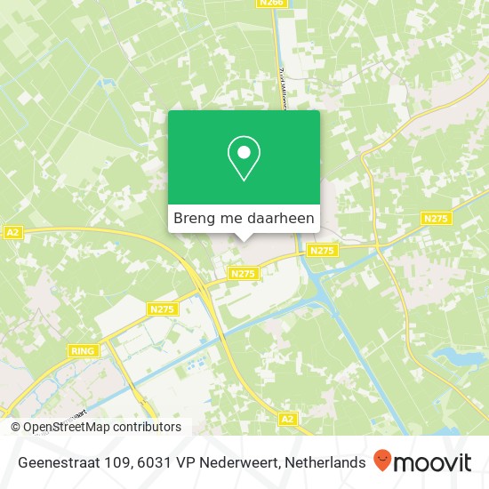 Geenestraat 109, 6031 VP Nederweert kaart