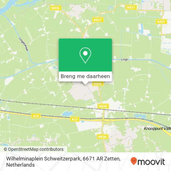 Wilhelminaplein Schweitzerpark, 6671 AR Zetten kaart