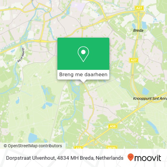 Dorpstraat Ulvenhout, 4834 MH Breda kaart