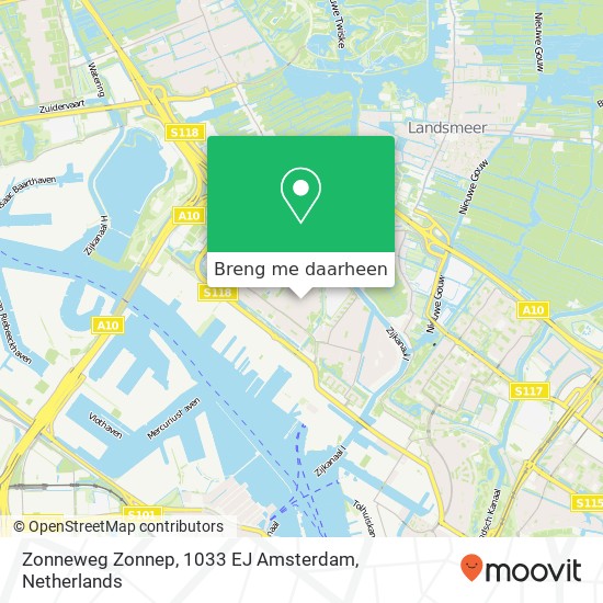 Zonneweg Zonnep, 1033 EJ Amsterdam kaart