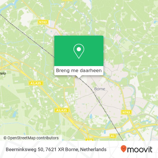 Beerninksweg 50, 7621 XR Borne kaart