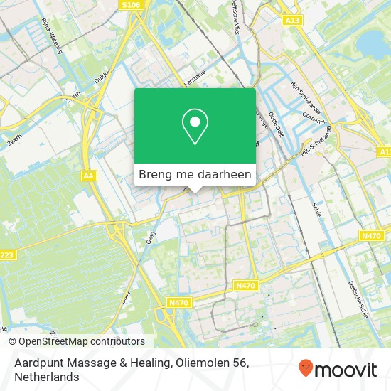 Aardpunt Massage & Healing, Oliemolen 56 kaart