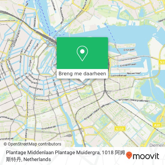 Plantage Middenlaan Plantage Muidergra, 1018 阿姆斯特丹 kaart