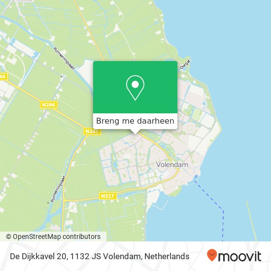 De Dijkkavel 20, 1132 JS Volendam kaart