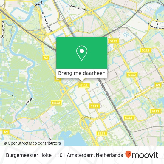Burgemeester Holte, 1101 Amsterdam kaart