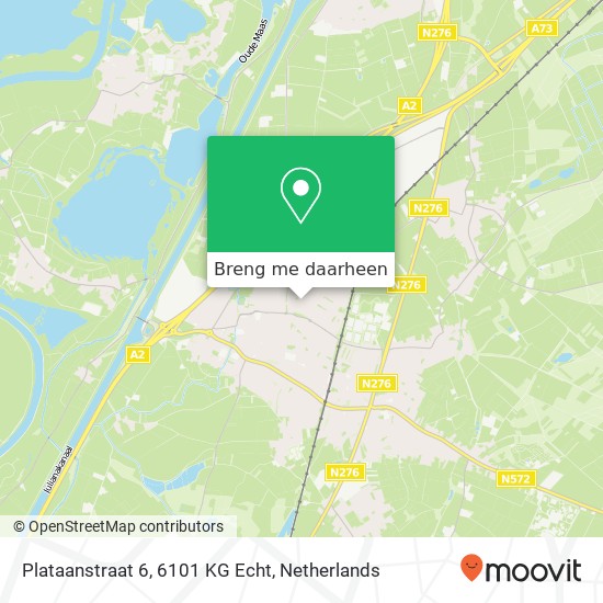 Plataanstraat 6, 6101 KG Echt kaart