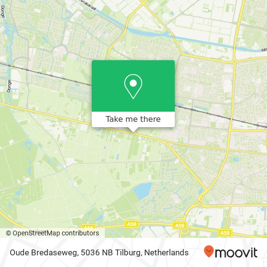 Oude Bredaseweg, 5036 NB Tilburg kaart