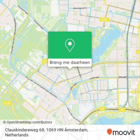 Clauskindereweg 68, 1069 HN Ámsterdam kaart