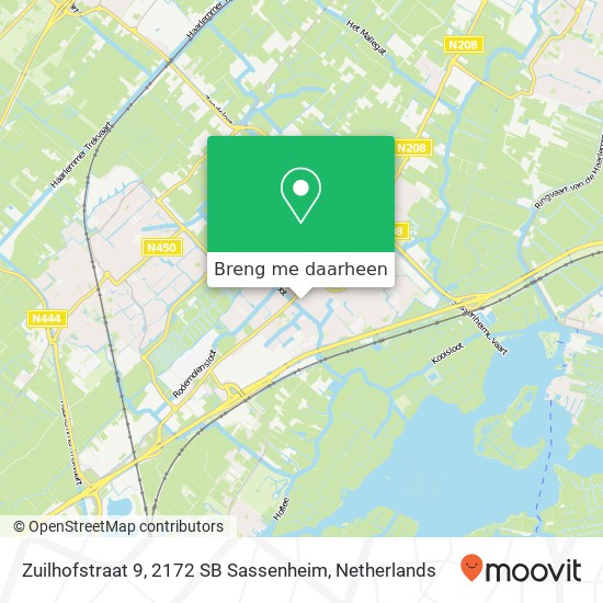 Zuilhofstraat 9, 2172 SB Sassenheim kaart
