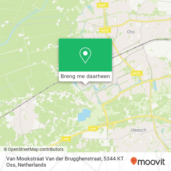 Van Mookstraat Van der Brugghenstraat, 5344 KT Oss kaart