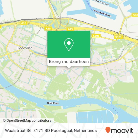 Waalstraat 36, 3171 BD Poortugaal kaart