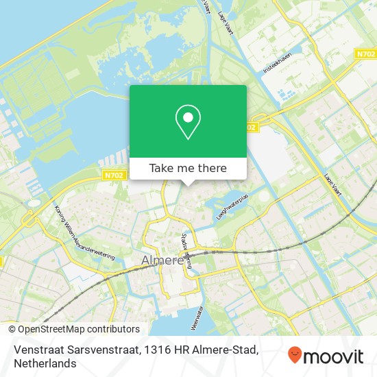 Venstraat Sarsvenstraat, 1316 HR Almere-Stad kaart