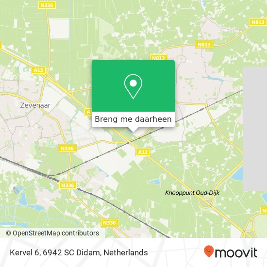 Kervel 6, 6942 SC Didam kaart