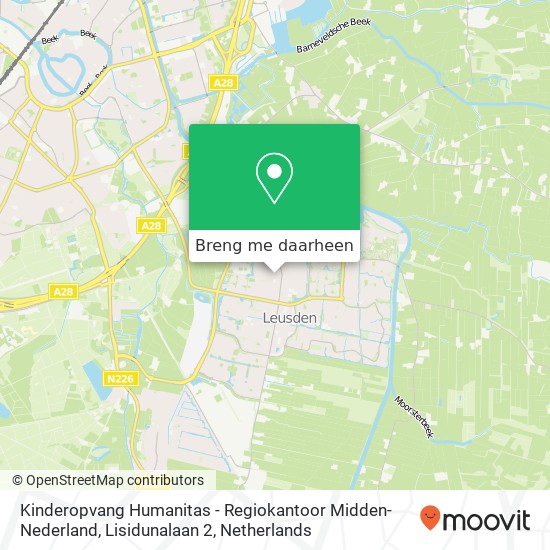Kinderopvang Humanitas - Regiokantoor Midden-Nederland, Lisidunalaan 2 kaart