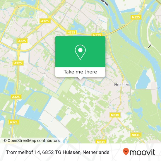 Trommelhof 14, 6852 TG Huissen kaart