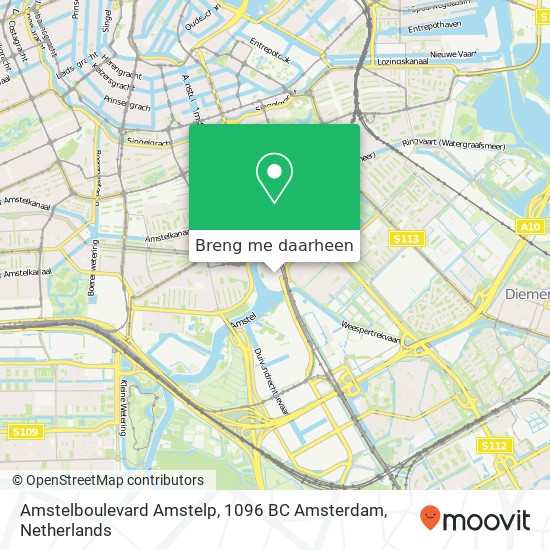 Amstelboulevard Amstelp, 1096 BC Amsterdam kaart