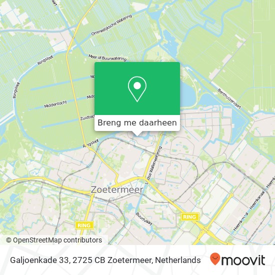 Galjoenkade 33, 2725 CB Zoetermeer kaart