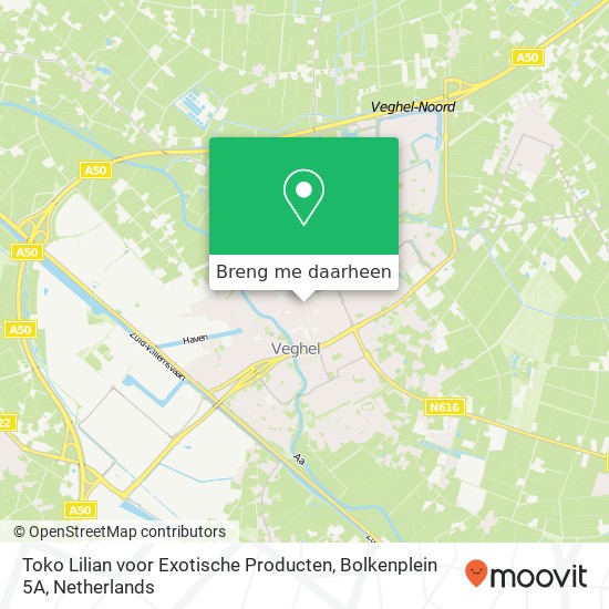 Toko Lilian voor Exotische Producten, Bolkenplein 5A kaart