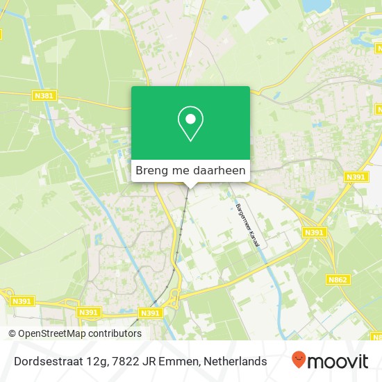 Dordsestraat 12g, 7822 JR Emmen kaart