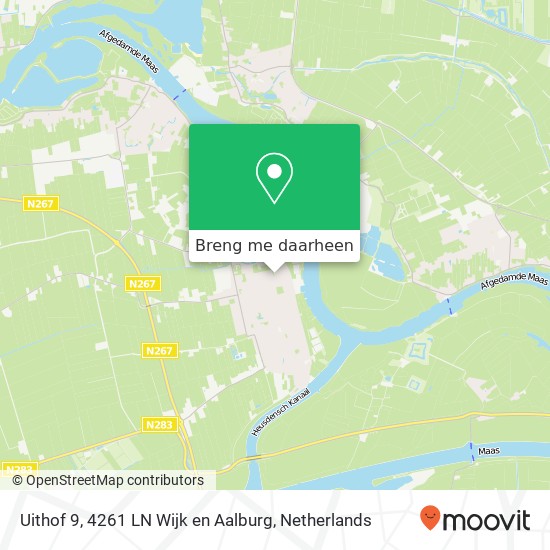 Uithof 9, 4261 LN Wijk en Aalburg kaart