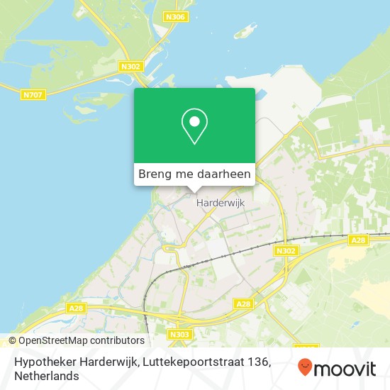 Hypotheker Harderwijk, Luttekepoortstraat 136 kaart
