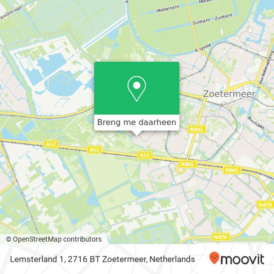 Lemsterland 1, 2716 BT Zoetermeer kaart