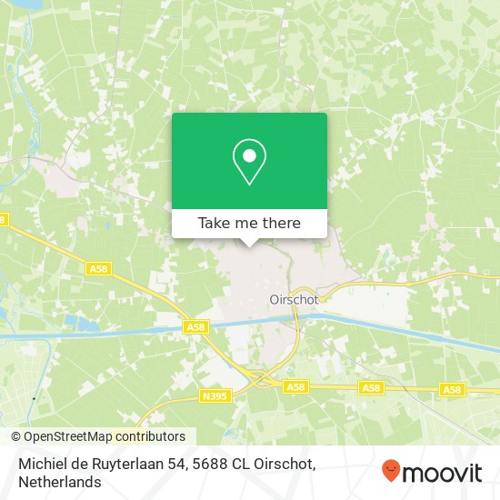 Michiel de Ruyterlaan 54, 5688 CL Oirschot kaart