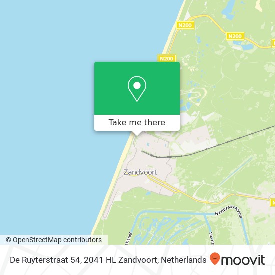 De Ruyterstraat 54, 2041 HL Zandvoort kaart