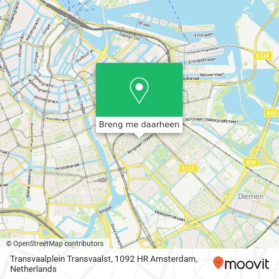 Transvaalplein Transvaalst, 1092 HR Amsterdam kaart