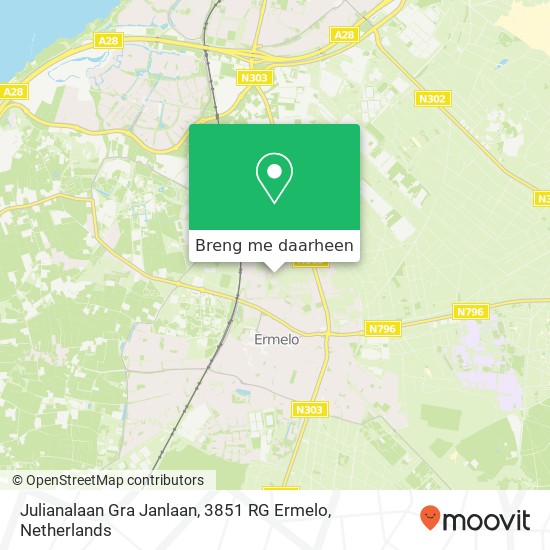 Julianalaan Gra Janlaan, 3851 RG Ermelo kaart