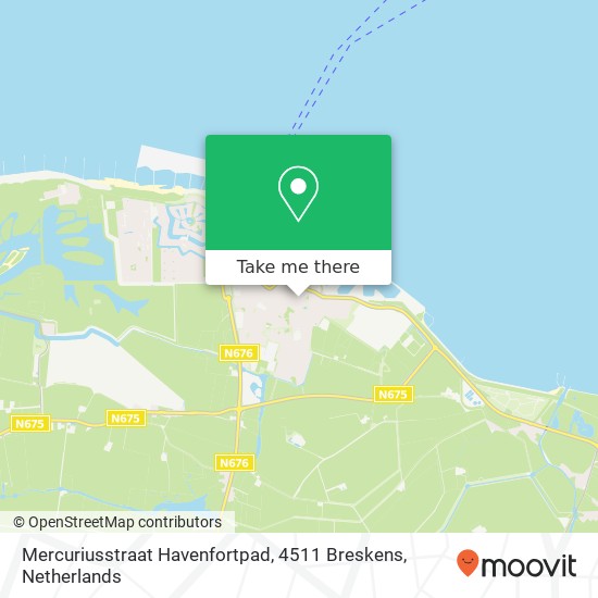 Mercuriusstraat Havenfortpad, 4511 Breskens kaart