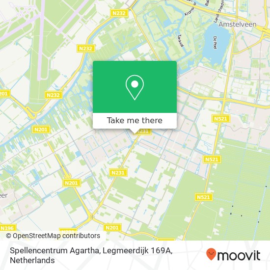 Spellencentrum Agartha, Legmeerdijk 169A kaart