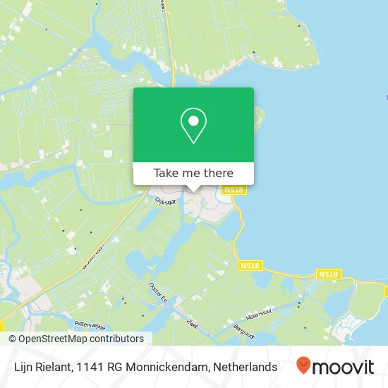 Lijn Rielant, 1141 RG Monnickendam kaart