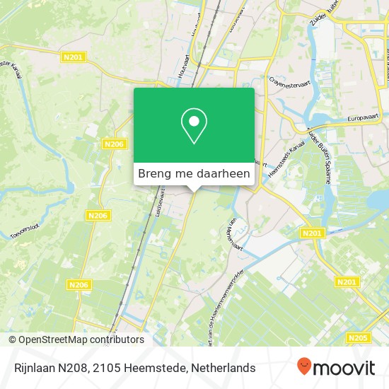 Rijnlaan N208, 2105 Heemstede kaart