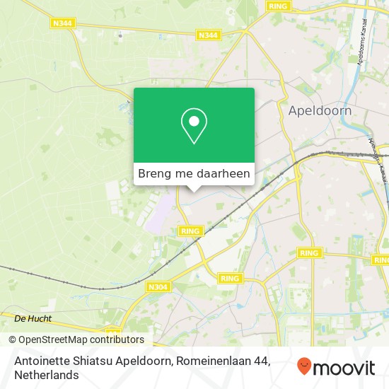 Antoinette Shiatsu Apeldoorn, Romeinenlaan 44 kaart