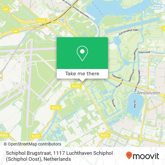 Schiphol Brugstraat, 1117 Luchthaven Schiphol (Schiphol Oost) kaart
