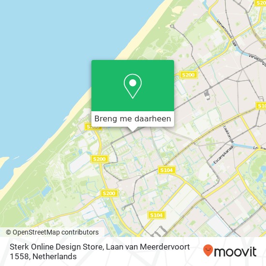 Sterk Online Design Store, Laan van Meerdervoort 1558 kaart