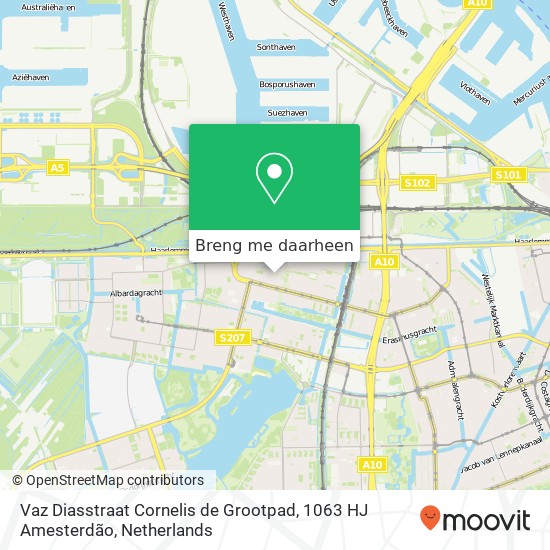 Vaz Diasstraat Cornelis de Grootpad, 1063 HJ Amesterdão kaart