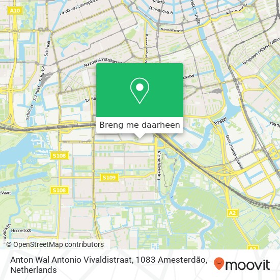 Anton Wal Antonio Vivaldistraat, 1083 Amesterdão kaart