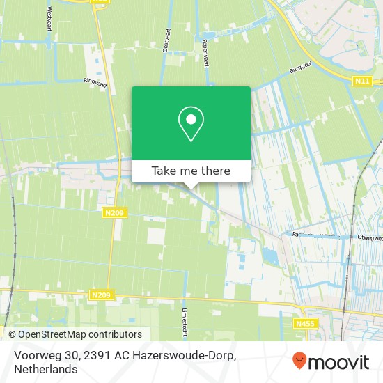 Voorweg 30, 2391 AC Hazerswoude-Dorp kaart