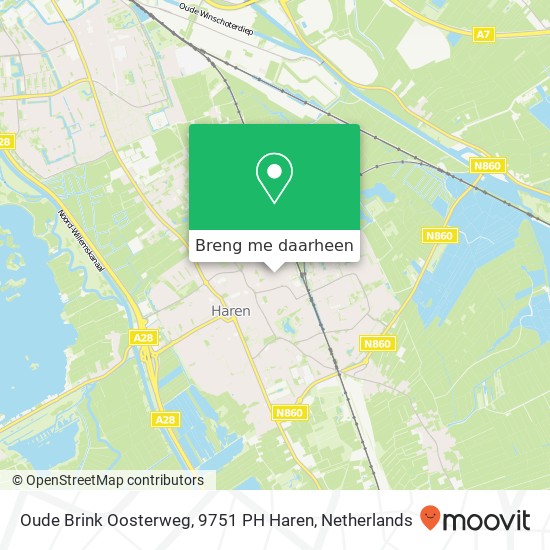 Oude Brink Oosterweg, 9751 PH Haren kaart