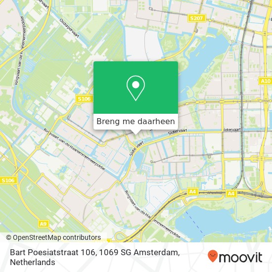 Bart Poesiatstraat 106, 1069 SG Amsterdam kaart